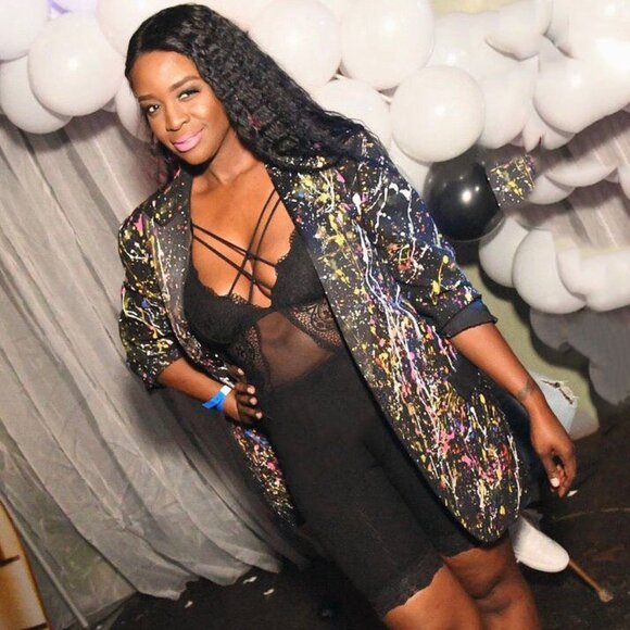 Custom Paint Splatter Oversized Blazer - Picture 2 of 4